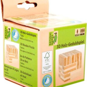 NG 3D Holz-Geduldspiel Würfel #7cm